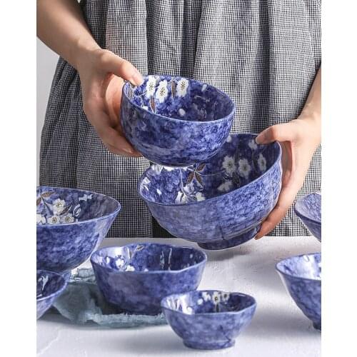 1 PC Japanese Dish Plate Cherry Blossom Ceramic Patterned Tableware Exquisite Household Made in Japan