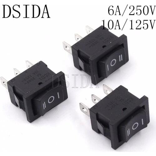 10PCS KCD1 6A250V / 10A 125V Ship type switch 3Pin 15*21MM power switch ON/OFF/ON 15X21 Rocker switch New