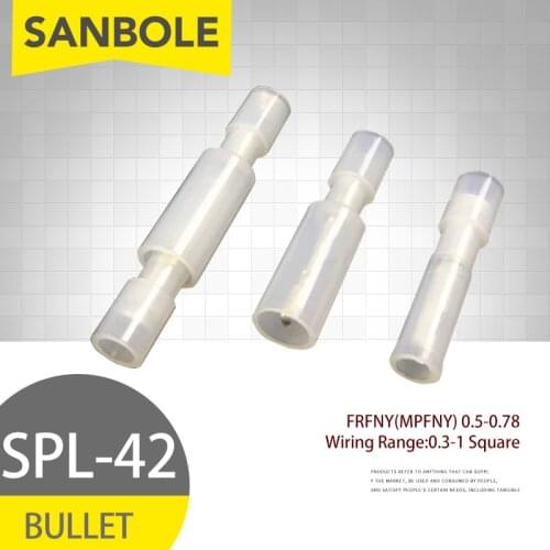 100SET White Transparent Butt Terminal Nylon Bullet Head Male And Female Wire Connector Plug Quick Connection