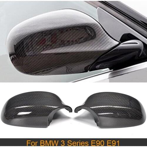 3 Series Carbon Fiber Rear View Mirror Covers Caps for BMW E90 E91 Convertible 2009 - 2011 Car Side Mirror Covers Caps Shield