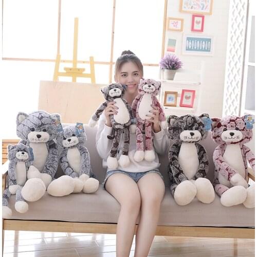90cm Cat Plush Toy Exquisite Skin Black Gray Cat Plush Toys Lovely Anime Cat Doll Birthday chrismas Gift for Children cat doll