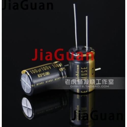 6PCS NEW NICHICON MUSE KZ 100UF 100V 16X25MM 100V100UF Nichicon KZ 100UF/100V 100UF100V PCM7.5