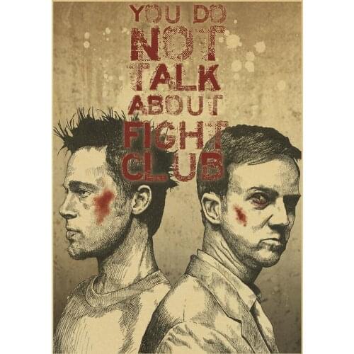 6 Choices Fight Club Movie Poster Vintage Retro Canvas Painting DIY Wall Paper Posters Home Gift Decoration