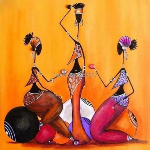 5D Cartoon Character Diamond Painting Three African Women Diy Diamond Embroidery Square Round Full Drill Cross Stitch Kits Decor
