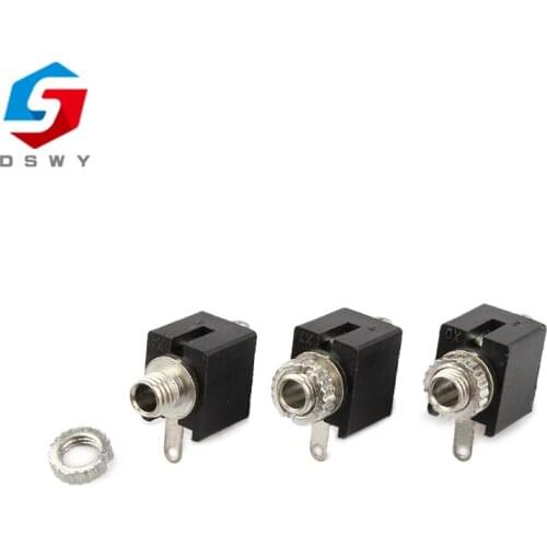 10Pcs Good Quality PJ201M 2.5mm Female Audio Connector 3 Pin DIP Headphone Jack Socket Mono Channel PJ-201M