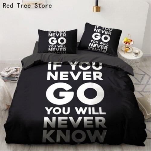 Black Letter Single Double King Quilt Covers 3D Print Custom Design Duvet Cover Set Pillow Shams Case Bedding Set Home Textiles