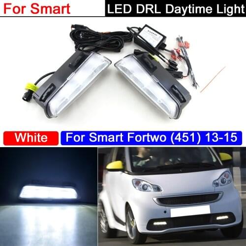 LED Daytime Running Lights For Smart 451 2013-2015 Xenon White DRL Day lights