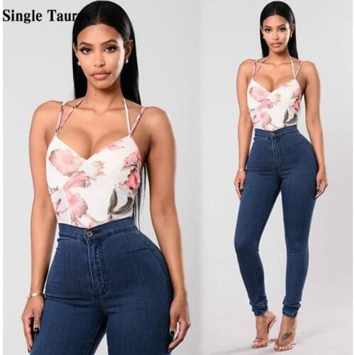 High Waist Elasticity Cotton Slim Skinny Jeans Women Fashion Push Up Washed Denim Deep Blue Pencil Pants Mujer Europe America