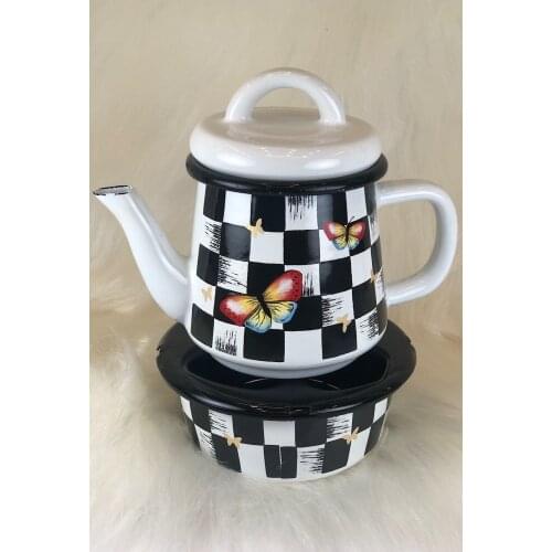 Enamel Teapot And Kettle with tea infuser coffee tea pot and kettle together