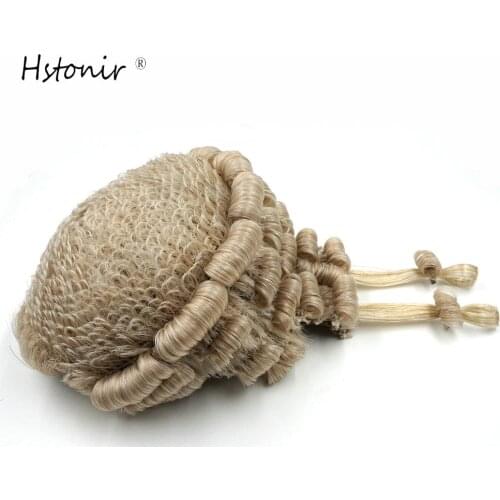 Hstonir Lawyer Wig Judge Hairpieces Court Hair Replacement Horse Hair System Hand Tied Barrister Wigs H024