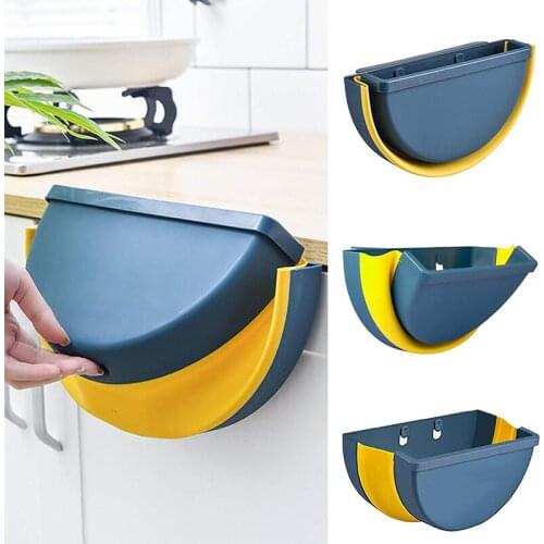 Mini Hanging Rubbish Bin Folding Trash Can In The Car Goods For Home Kitchen Convenience Garbage Container Zero Waste Small Item