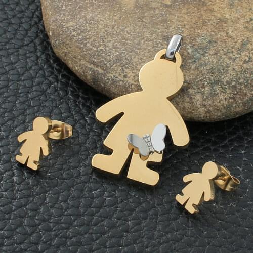 Fashion Stainless Steel Jewelry Sets For Women And Girl Pendants And Earrings Bijoux Femmes Joyas Mujer Store SFIKADBD