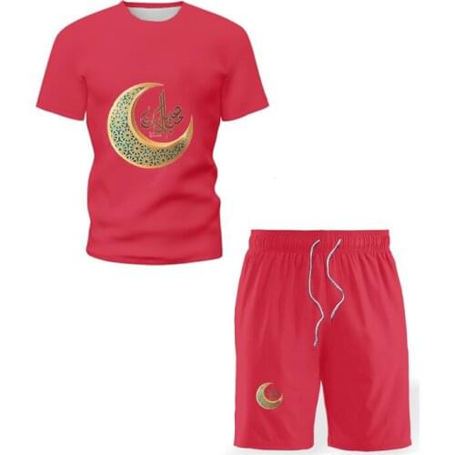 2021 New Summer Mens Sets Moon T-Shirts Shorts Set Casual Solid Tracksuit Male Leisure Men Tee Pant Suit Sweat Suits Man TShirt