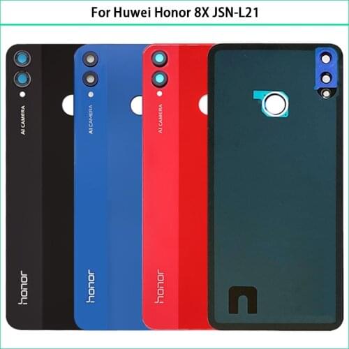 New 6.5" For Huwei Honor 8X JSN-L21 Battery Cover Back Cover Rear Door For Huwei Honor 8X Glass Housing Case Replace Adhesive