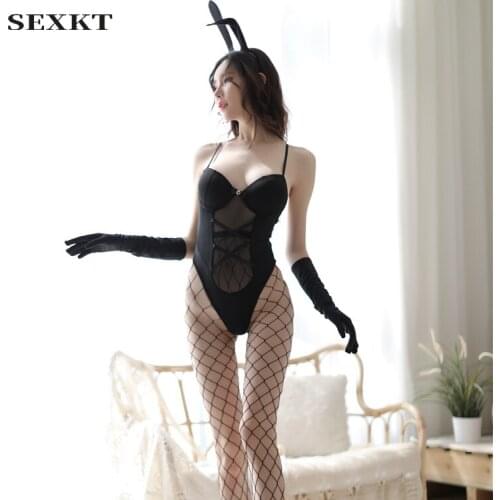 New sexy womens sexy lingerie cat girl transparent womens sexy uniform game temptation underwear suit bunny girl