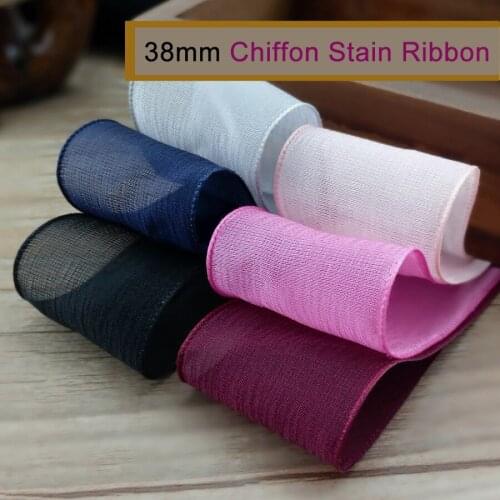 New Product 38mm Riband Double Face Twilight chiffon Organza ribbons DIY satin ribbon Manual bowknot,clothing decoration 10M/Lot