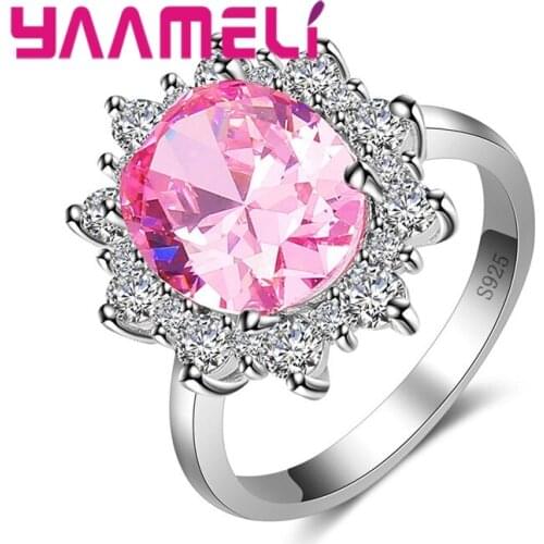 Snowflake CZ Crystal Wedding Rings 925 Sterling Silver Fashion Brand Retro Stone Jewelry For Women Bijoux