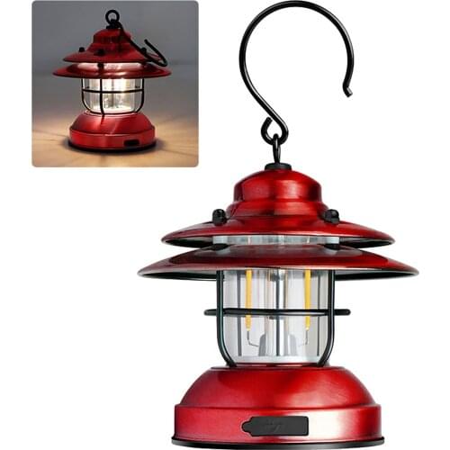 Mini Hanging Camping Lantern USB Outdoor Light Water Resistant Garden Lamp with 2 Lighting Modes Camping Equipment