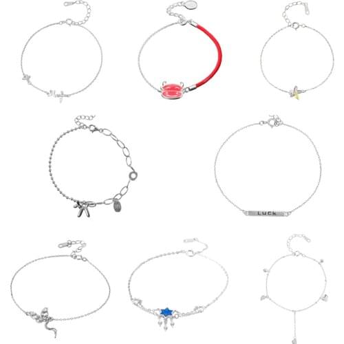PONYKISS Genuine S925 Sterling Silver Minimlist chic chain Bracelets Women Party Fine Jewelry Exquisite Accessory Gift