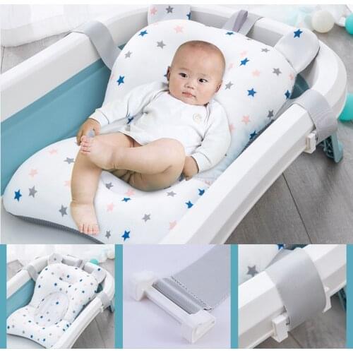 Print Portable Baby Shower Bath Tub Pad Non-Slip Bathtub Mat Newborn Safety Security Bath Support Cushion Soft Pillow