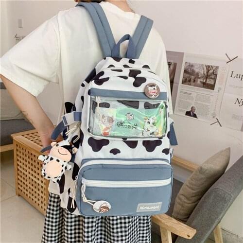 2021 new Kawaii Nylon Women Backpack Fashion Waterproof Rucksack for Teenage Girl School Bag Cute Student Bookbag Travel Mochila