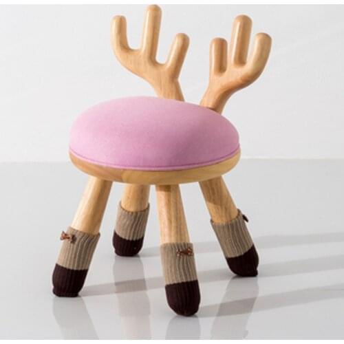 Nordic solid wood childrens cute chair home baby back small stool creative cartoon simple low seat kindergarten kids furniture