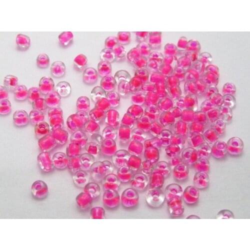 5000 Glass Seed Beads 2mm Colour lined inside Hot Pink + Storage Box