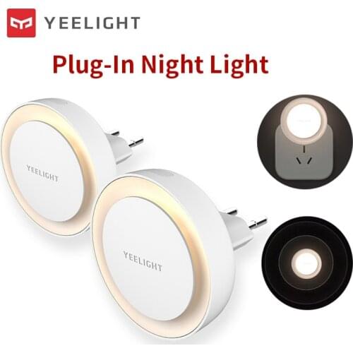 Global Version Yeelight Plug-in LED Night Light EU Plug 2700K Color Temperature Ultra-Low Power Consumption Auto Turn On/Off