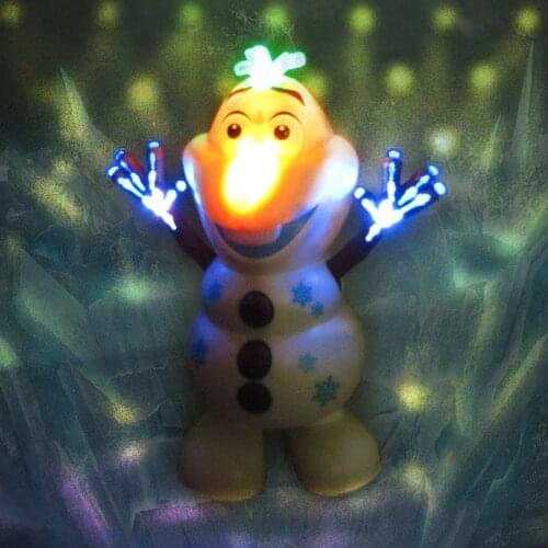 Frozen Dancing Snowman Olaf Robot With Led Music Flashlight Electric Action Figure Model Kids Toy For Children Christmas Gift