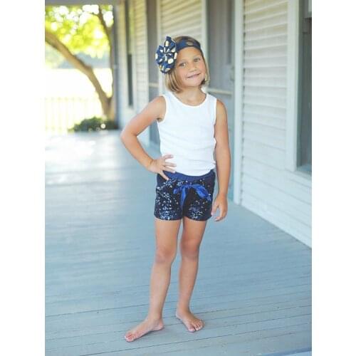 Navy Glittery Sequin Shorts blue Baby Girls Birthday Clothes Cake Smashing Outfit gold sequin sparkle short