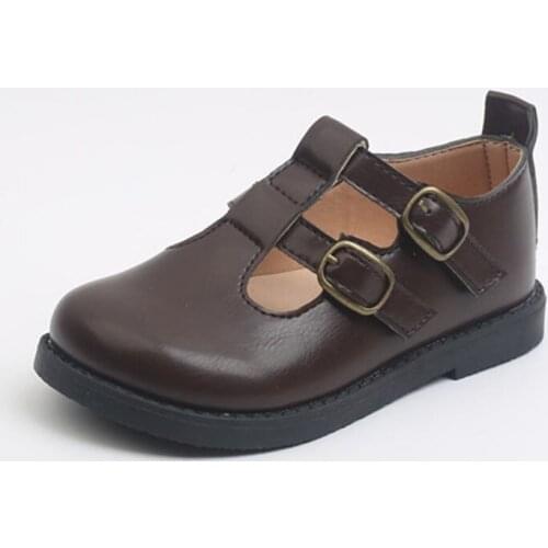 CUZULLAA Kids Girls Elegant breathable Cut-Outs Hook & Loop Casual Shoes For Children T-Strap Flat Shoes Size 21-30