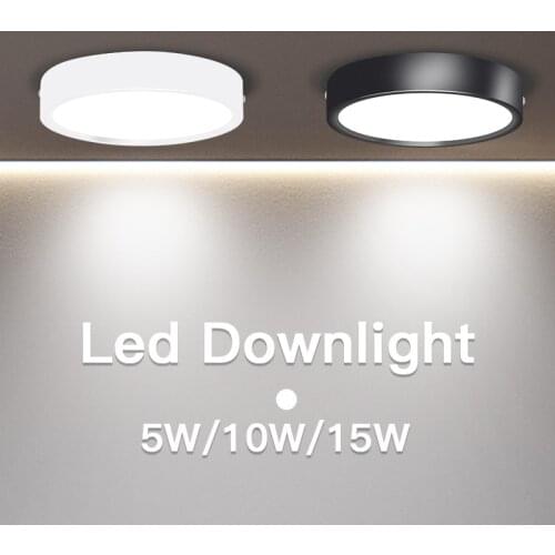 Ultra Thin Led Downlights 110V 220V Surface Mounted Led Down Light Lamp 5W 10W 15W Led Downlight for Living Room Home Lighting