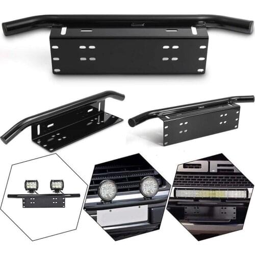 Universal Car Bull Bar Front Bumper License Plate Log Light Mount Bracket SUV Lamp Holder Off Road LED Light Bar Aluminum