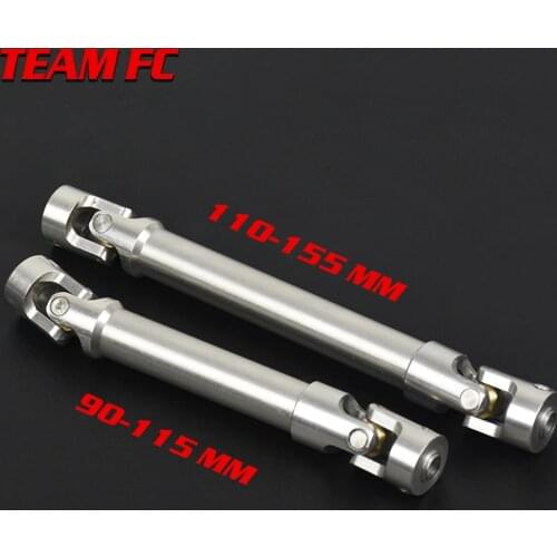 2pcs 90-115mm 110-155mm Steel CVD Universal Joint Drive Shaft for 1/10 RC Rock Crawler Car SCX10 D90 S272