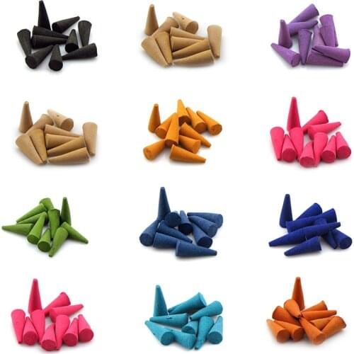 A Packet Of Natural Incense Cones Fragrant Tower Torn Perfume Spices Cones Anti-Odour Lemon Sandalwood Peony Pagoda Incense