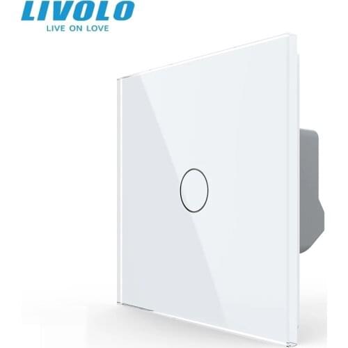 Livolo Luxury White Crystal Glass ,Wall Switch, Touch Switch, Normal 1 Gang 1 Way Switch, VL-C701-11/12/13/15