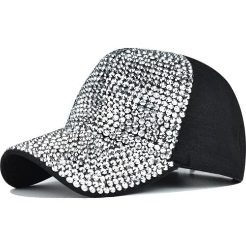 Women Rhinestone Female Baseball Cap mens Diamond Cap Girls Snap Back Spring Summer Unisex Hip Hop Sun hat