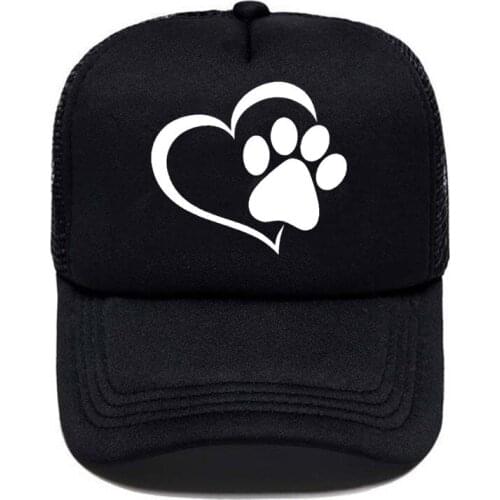 1PCS Mesh Cap Custom Logo Hat Colored Love Cat Paw Wholesale Men Women Simple Casual Black White Purple Mesh Cap