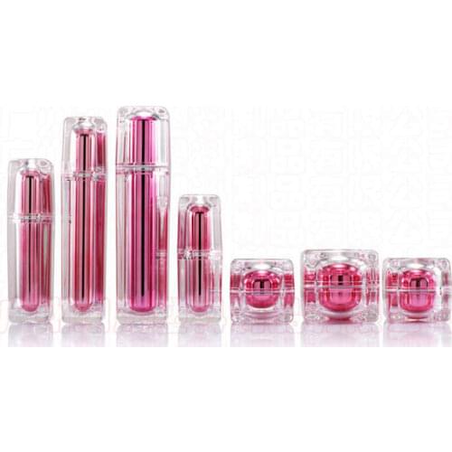 100ml Pink Cute Acrylic Suit Makeup Tool Lotion Pump Bottle Empty Refillable Spray Bottle Cosmetic Packaging Container 5pcs/lot