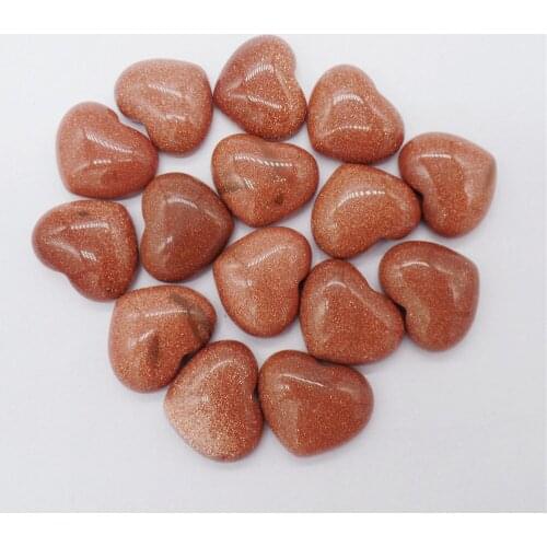 100Pcs 18x15x6mm Brown Gold Sand Stone Love Heart Cab Cabochon For DIY Jewelry Making Necklace Accessories Exquisite Gift