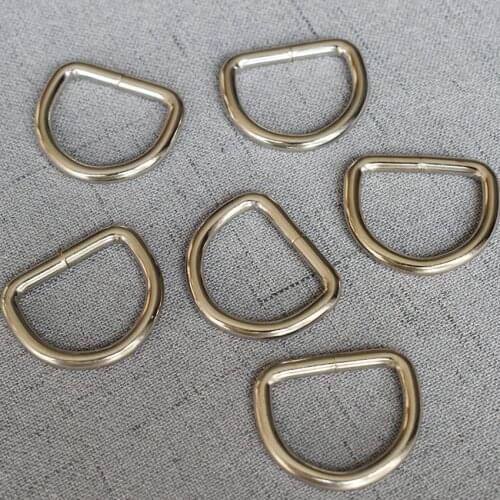 100 Pcs/Lot 25mm Silver High Quality Metal D Ring Buckle for Webbing Backpack Bag Parts Leather Craft Strap Belt Purse Clasp