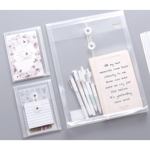 New 5PCS Transparent And Large Capacity A4 A6 File Folder Desktop Document Paper Organizer Storage Bag School Stationery