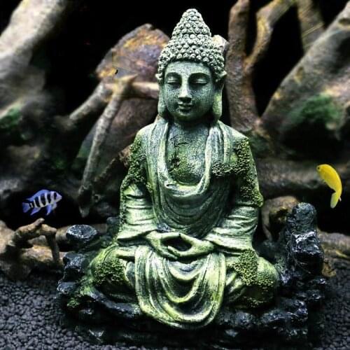 Aquarium Fengshui Landscaping Ancient Buddha Statue Series Aquarium Resin Decoration Rockery Stone Fantasy Decoration