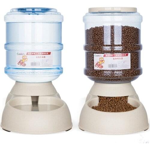 3.75L Automatic Food Water Pet Feeder Plastic Dog Food Bowl Water Dispenser For Dog Cat Dog Drinker