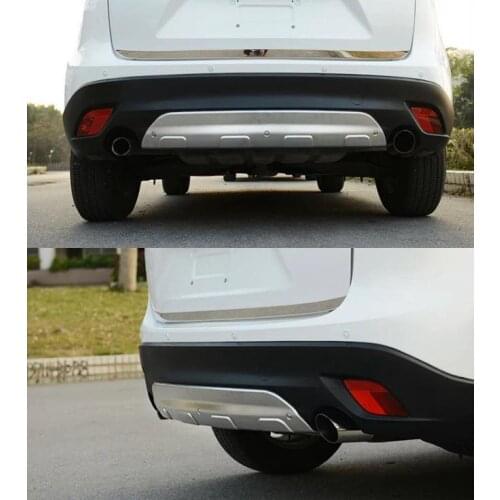 Car styling 2 pcs Stainless steel front and rear Bumper Protector Skid Plate cover for mazda CX-5 2012 2013 - 2015 2016 year