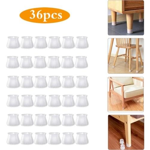 Silent Wear-Resistant Silicone Chair Foot Cover Stool Anti-Skid Anti-Off Protection Cover Thickened Table Leg Pad Table Home