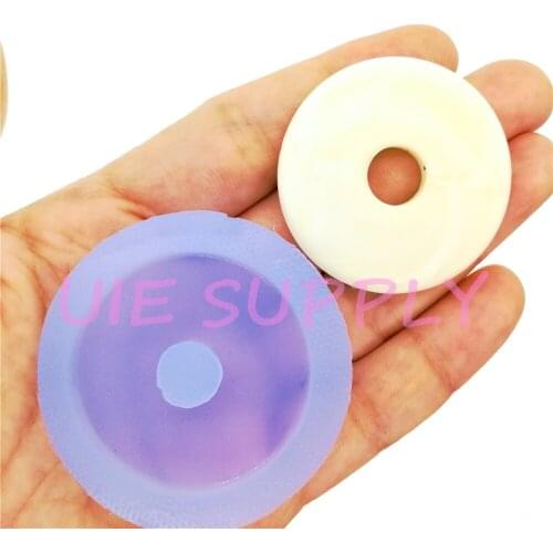 BYL509U 39.6mm Round Earrings Silicone Mold Fondant Cake Decoration Candy Resin Clay Earrings Necklace Craft Soap Candle
