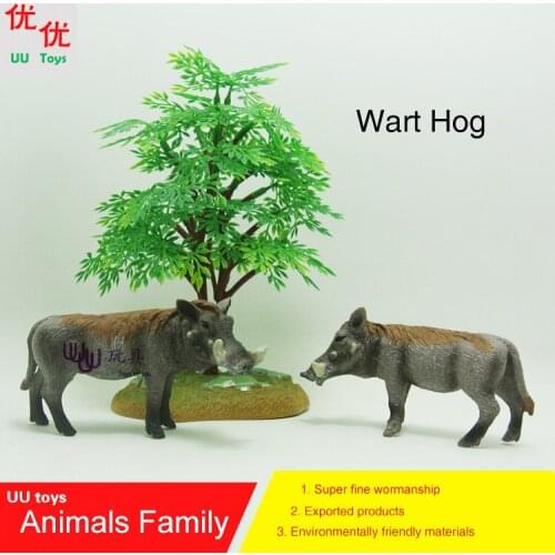 Action Figures: wart hog (Phacochoerus africanus) family pack Simulation model Animals kids toys children educational props