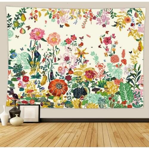 Spring Colorful Flowers Tapestry for Livingroom Photography Wall Decor