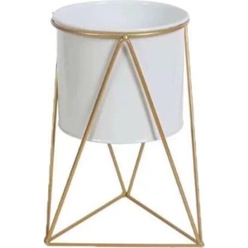 Nordic Style Geometric Metal Iron Flower Pot Succulent Plant Display Holder Ornaments Desktop Home Office Garden Decor